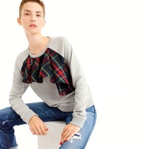 JCrew Tartan Ruffle Sweatshirt